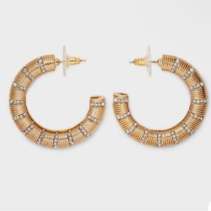 Baublebar Sugarfix Gold & Crystal Hoop Earrings